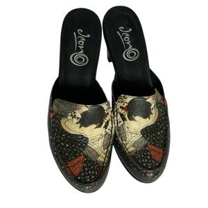 Icon Wearable Art Miles Japanese inspired Print Black Red Ivory Gold Women’s 9M